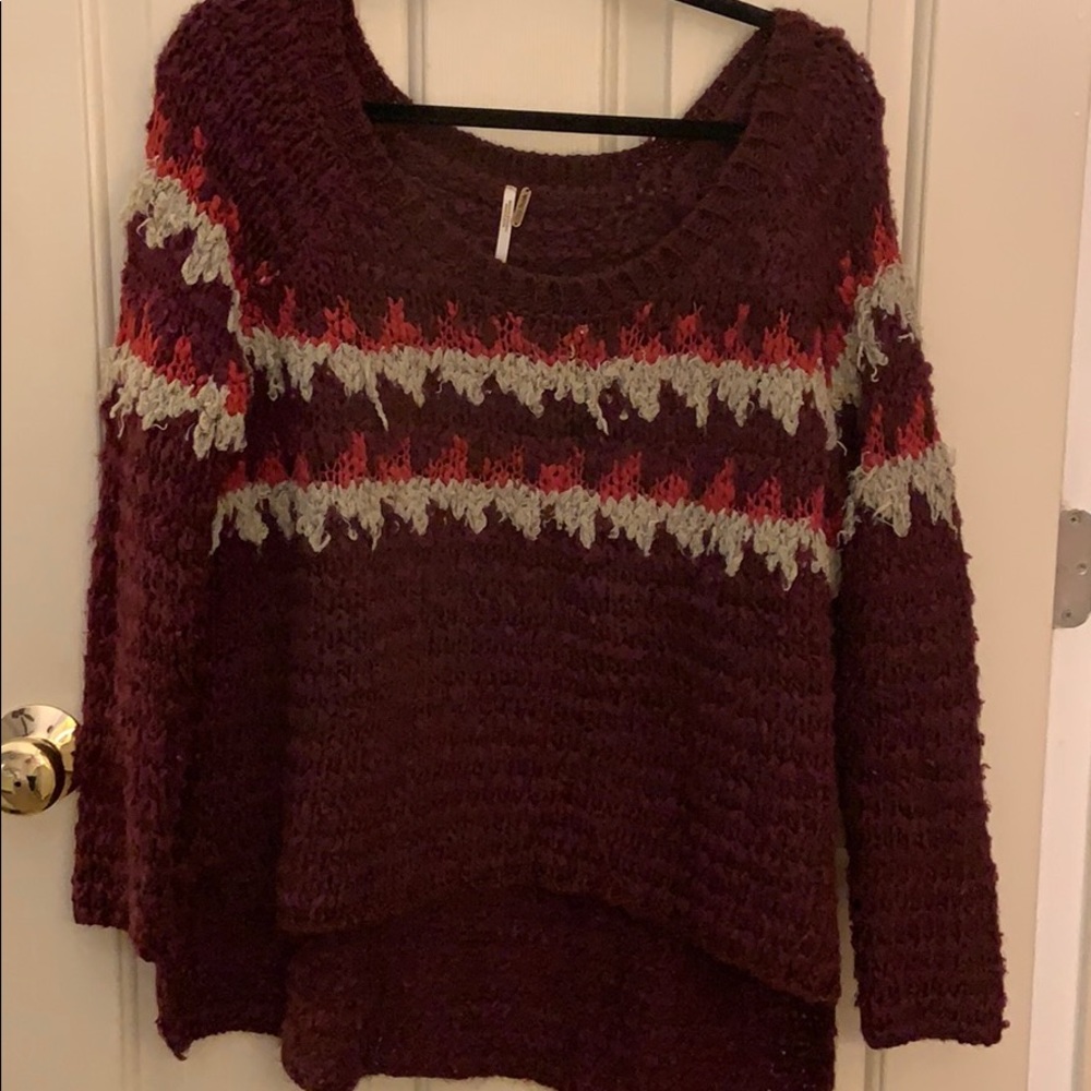 Free People Maroon Sweater